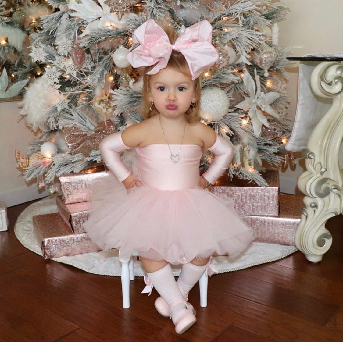 Off the Shoulder Pink Tutu Dress